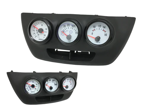 (image for) Ortiz Customs Genesis Coupe Triple Gauge Pod (Blue Screen Bezel with Switch Area)